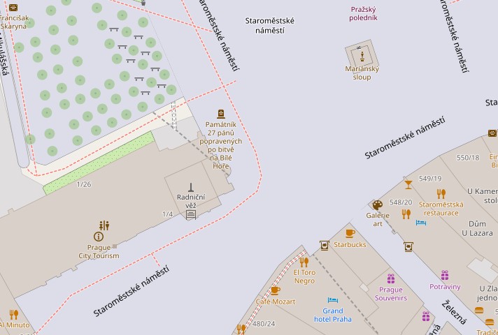 Mapa znaków upamiętniających 27 praskich radnych Mapa znaków upamiętniających 27 praskich radnych