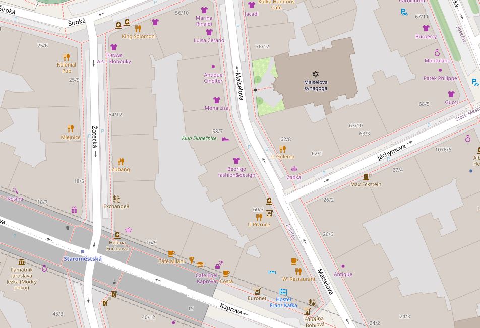 Synagoga Maisela mapa