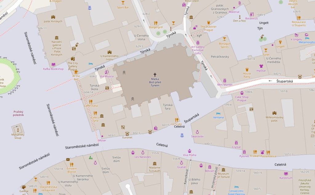 Kościół Marii Panny przed Tynem mapa