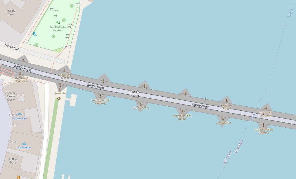 Мапа скульптури Яна Непомуцького Мапа скульптури Яна Непомуцького