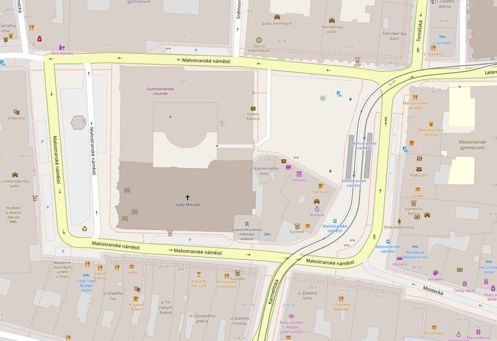 Костел святого Мікулаша мапа