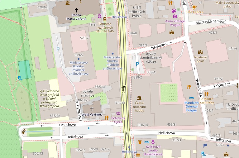 Музей музики в Празі, мапа