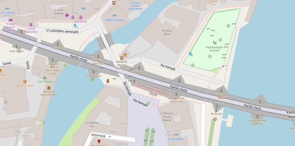 Wodnik Mostu Karola Mapa