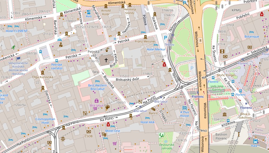 Костел святого Петра на Поржичі мапа