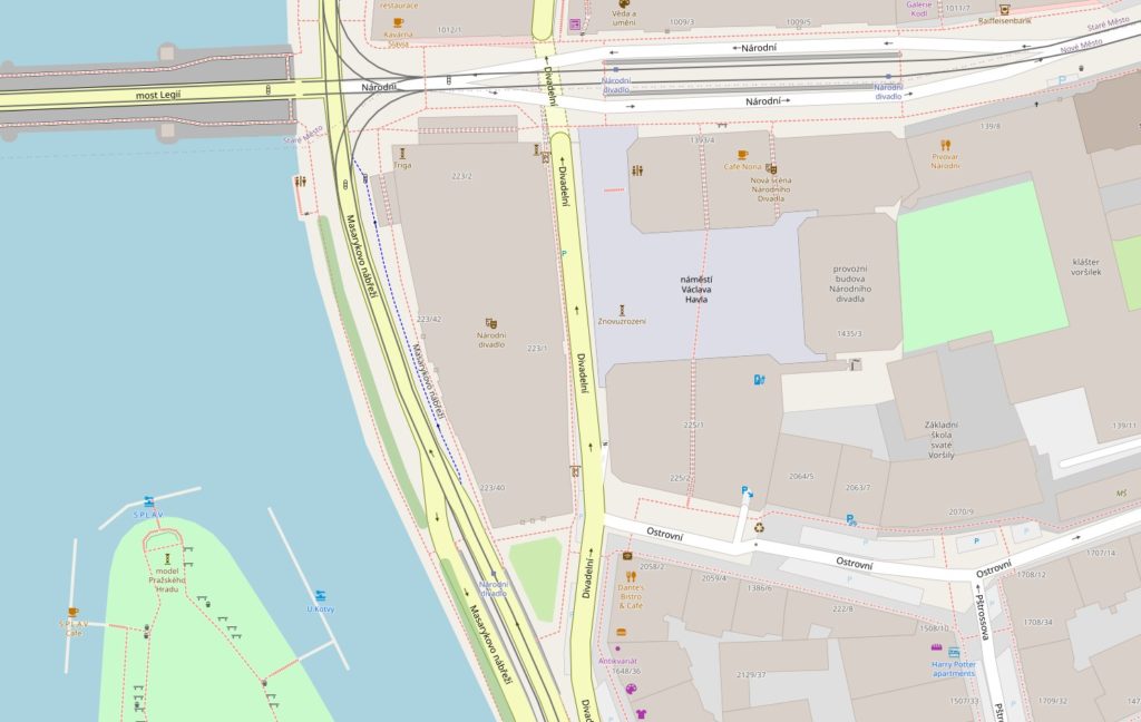 Teatr Narodowy w Pradze mapa