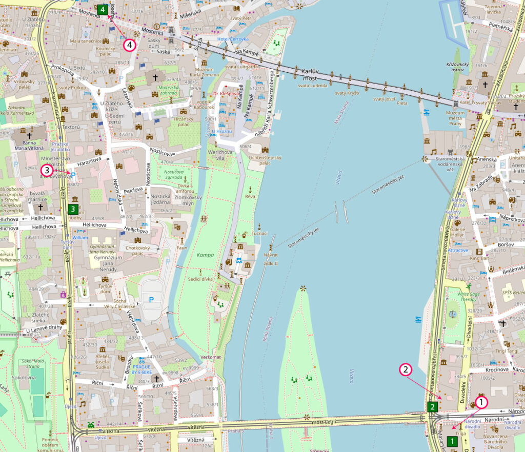 Мапа до оповідання "Привид Праги, котрого не боюся"